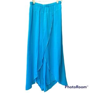 Turquoise soft, floaty palazzo pants size medium
